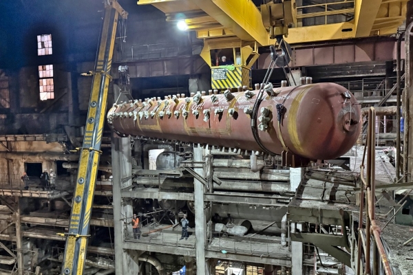 Новый барабан котельного агрегата № 4 установили на Стерлитамакской ТЭЦ